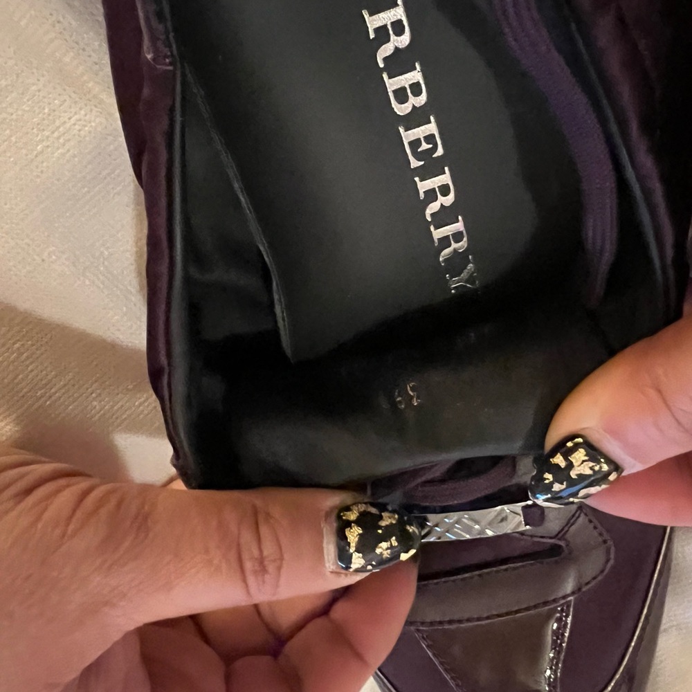 Original Authentic Burberry Vinyl Leather and Satin Sneakers